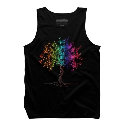 Men's Design By Humans Colorful Musical Note Tree By valsymot Tank Top