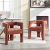 SKRAN Set of 2 Contemporary Designed Fabric Upholstered Accent Chair, Dining Chair, Barrel Side Chairs, Kitchen Armchair for Living Room(Orange) - 2 of 4