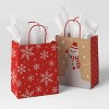 2ct Snowflake and Snowman Cub Christmas Gift Bags - Wondershop™ - 2 of 4