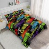 Race Car Comforter Set Twin Size – 3Pcs Extreme Sports Bedding with Cool Cars & Checkered Flags, Boys Girls Men Quilt Set with 2 Pillowcases - 2 of 4