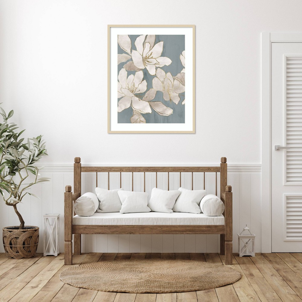 Photos - Other Decoration Amanti Art 33"x41" White Garden Outline II by Asia Jensen Wood Framed Wall Art Print