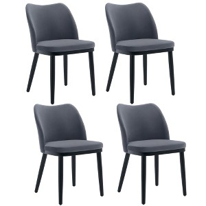 Dining Chairs Set of 4: Upholstered Fabric Dining Room Side Chairs, Chair for Dining Table with Padded Seat and Wood Legs - 1 of 4
