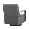 Wooden Swivel Armchair with Chenille Upholstery - Fixed Height Office Chair with Lumbar Support - 4 of 4