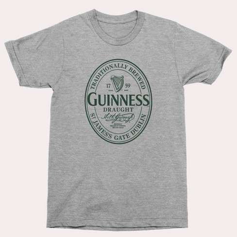 Men s Guinness Short Sleeve Graphic T Shirt Gray L