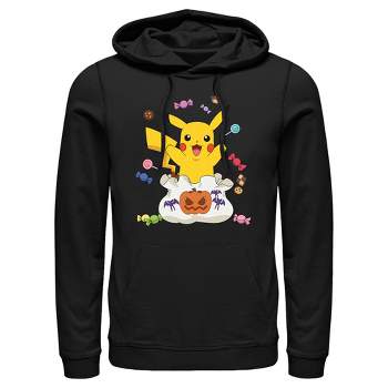 Men's Pokemon Halloween Pikachu Candy Bag Pull Over Hoodie