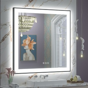 Apmir Super Bright Front & Back LED Lighted Anti-Fog Aluminum Alloy Framed Tempered Glass Bathroom/Vanity Mirror with ETL & 3-Year Warranty - 1 of 4