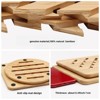 Itopfox Hot Pads Trivet, Solid Bamboo Wood Trivets for Hot Dishes and Pots with Non-Slip Pads, Heat Resistant Kitchen Accessories, Set of 4 - 4 of 4