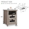 OKD 18'' Nightstand with Charging Station & 2 Drawers, Square End Table - 2 of 4