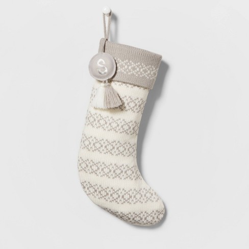 Knit Monogram Christmas Stocking White Q - Wondershop™ : Target