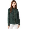 Allegra K Women's Printed Long Sleeve Piped Button Down Office Shirt - 3 of 4