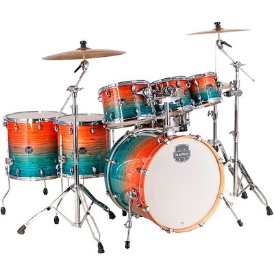 Mapex Armory Limited edition 7 piece Shell Pack With 22 Bass Drum Garnet Ocean Target