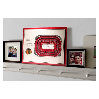 Chicago Blackhawks 3D StadiumView Wall Art with Emblem