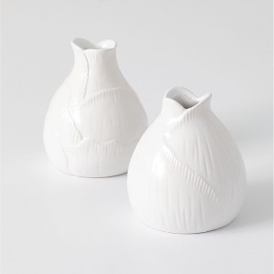 Sullivans Set of 2 White Bud Vase 4.5"H White - 1 of 3