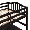 NicBex Full Size Bunk Bed with Desk Loft Bed Pine Frame Bed Frame with Storage Drawers, Cabinets, Guardrails and Inclined Ladder - 4 of 4
