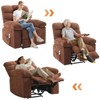 Recliner Chair, Wide Rocking Chair with Massage and Heat, Ergonomic Overstuffed Breathable Fabric Reclining Chair with 2 Side Pockets - 4 of 4