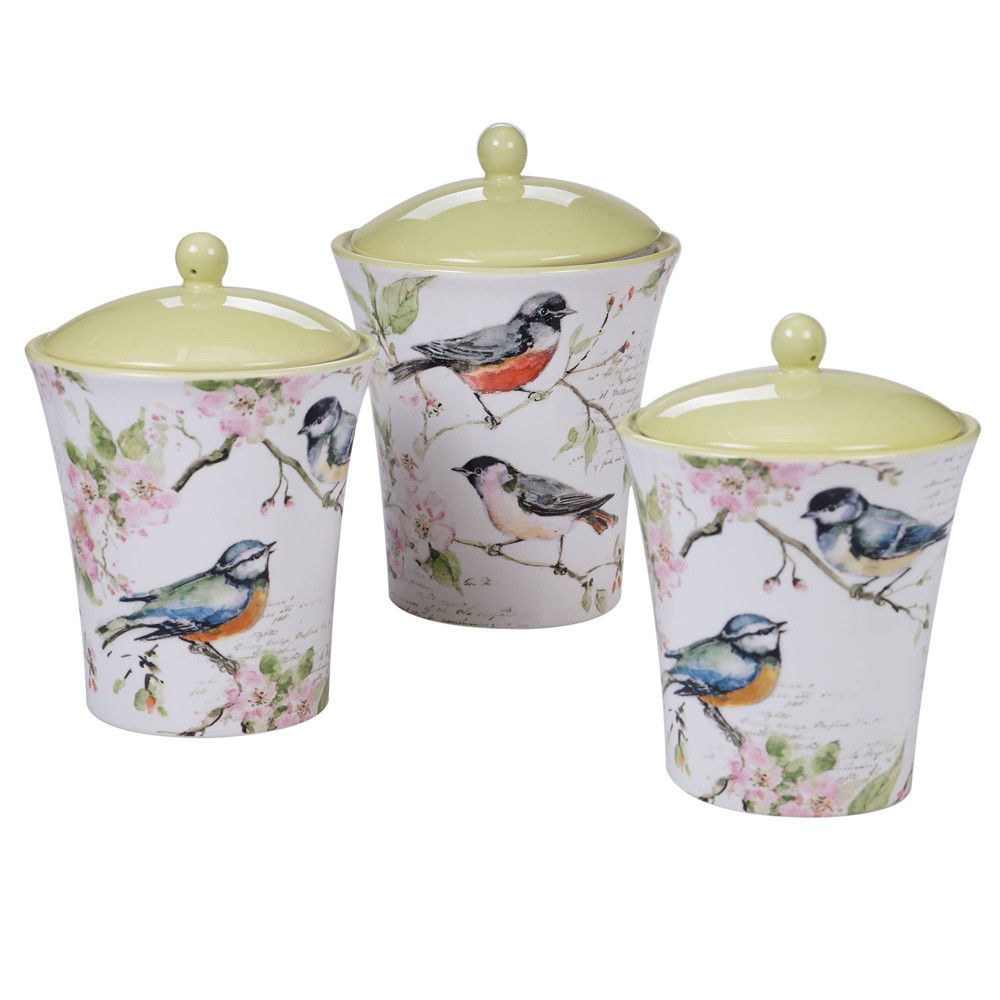 3pc Earthenware Spring Meadows Canister Set - Certified International