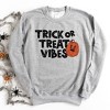 Simply Sage Market Women's Graphic Sweatshirt Trick Or Treat Vibes Pumpkin - 3 of 4