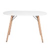 Homy Casa 47.2" Oval Mid-Century Dining Table with Beechwood Legs, White - 4 of 4