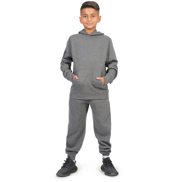 Sudadera con capucha para niños EVERYDAY KIDS todo clima, gris carbón – sudadera de forro polar con capucha – ideal para escuela, juegos al aire libre o viajes – sudadera para niño 2
