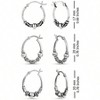 Sterling Silver Hoop Earrings, Women's Earring Sets, 2 or 3 Pairs, Style, Multiple Piercing - 3 of 4