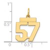Black Bow Jewelry 14k Yellow Gold, Athletic Collection, Small Polished Number 57 Pendant - 3 of 4