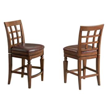Set of 2 Napa Counter Height Barstools with Back Mahogany - Alaterre Furniture