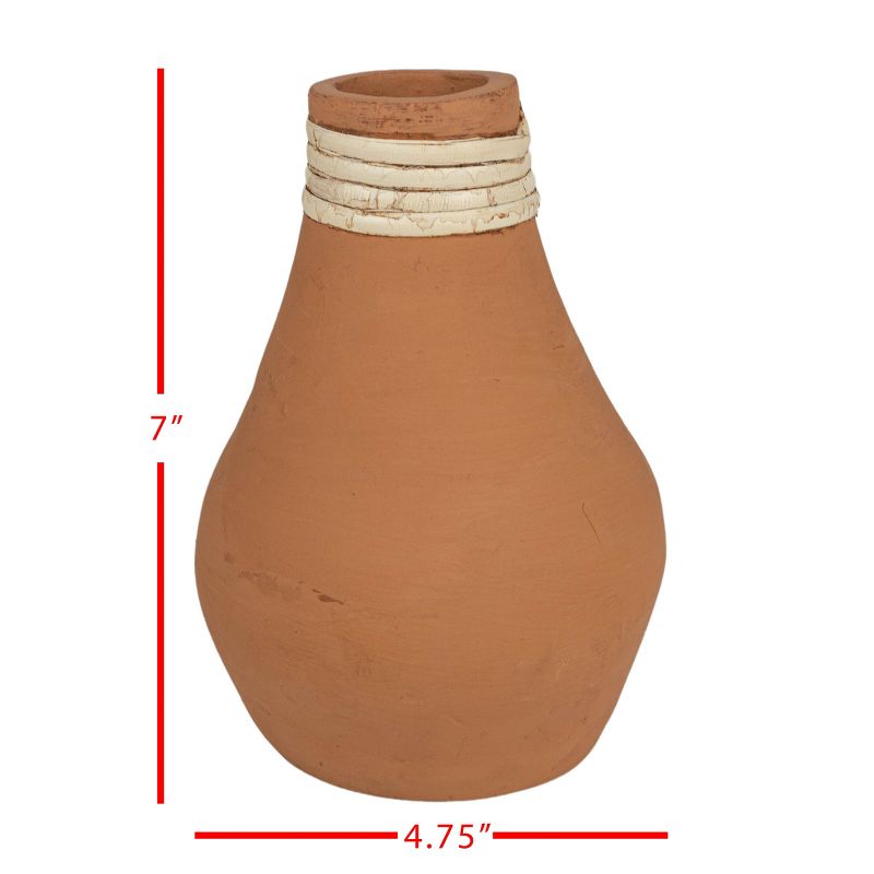 Top Wrapped Terracotta & Cane Bud Vase by Foreside Home & Garden, 5 of 6