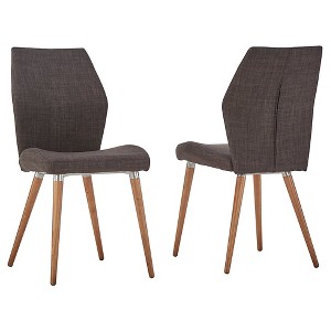 Winona Natural Mid Century Angled Chair (Set of 2) - Charcoal - Inspire Q, Grey
