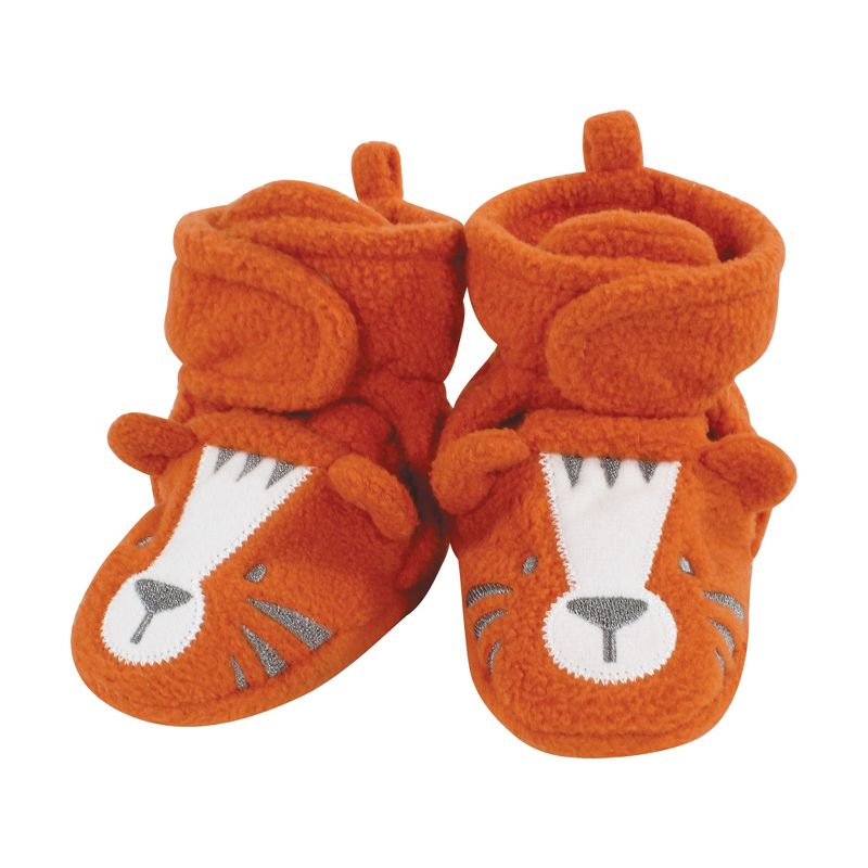 Hudson Baby Infant Boy Cozy Fleece Booties, Lion Tiger, 0-6 Months, 5 of 6