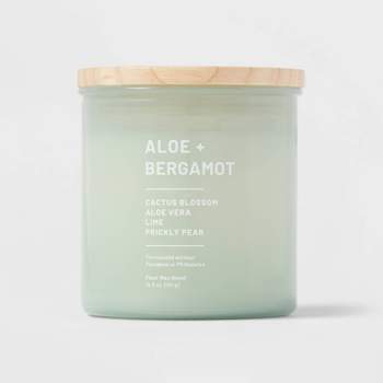 14.5oz Glass Jar Aloe and Bergamot Candle Green - Project 62™