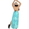 LA LEELA Women's Long Beachwear Vacation Swimsuit Cover up Wrap Sarong Swimwear Wraps One Size Blue, Tree - 4 of 4