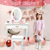 Garvee Vanity Set,Girls' Vanity Table and Chair Set, Makeup Table with Lights Mirror ,for Age 4-9, White - 2 of 4