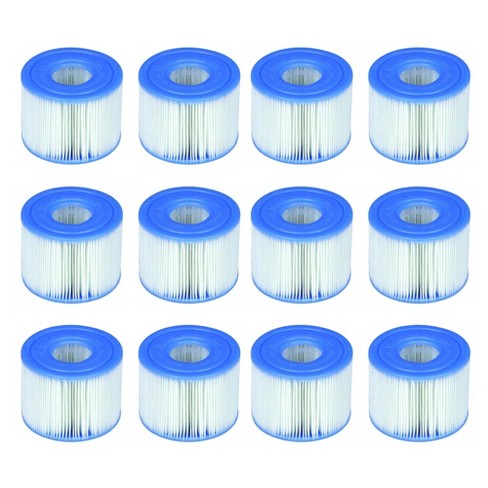 Intex 29011E Type S1 PureSpa Easy Set Pool Spa Hot Tub Filter Replacement  Cartridges (Pack of 6), Blue and White