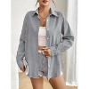 Zeagoo Striped Button Down Shirts for Women Casual Loose Long Sleeve Shirts Business Work Tunic Top - 4 of 4
