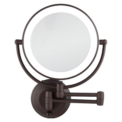 Zadro Dual-Sided LED Lighted 1X/10X Mirror - Oil-Rubbed Bronze