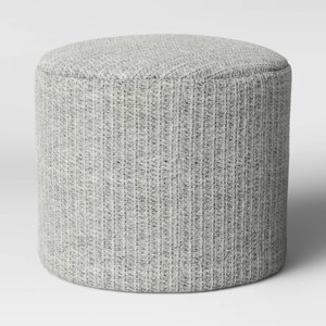 Alderson Round Pouf - Threshold™: Transitional Footrest, Wool-Blend Cylinder, No Assembly Required - 1 of 4
