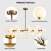 Ludomide 16 Lights Psot-modern Linear Chandelier Rectangle Pendant Light with Milky White Glass Globe Lampshade for Dining Room Kitchen Island - 4 of 4