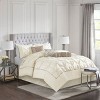 Kumasinova 7Pcs Tufted Polyester Comforter Set,All Season Luxury Bedding Set with Comforter,Sheets,Shams&Decor Pillows,Machine Washable,Ivory - 2 of 4