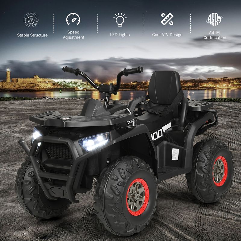 Costway 12V Kids Electric 4-Wheeler ATV Quad 2 Speeds Ride On Car w/MP3&LED Lights, 5 of 11
