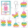 Fun Little Toys 28 Count Mini Pop It Keychain Party Favors, Pink, Yellow, Blue - 3 of 4