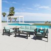 Coffee Table 16.1"H, Metal with Faux Wood Finish, Black, Modern Rectangular Design by Zuo Modern - 3 of 4