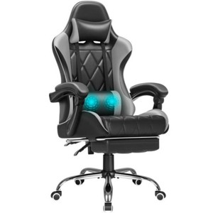 LACOO 2024 Upgraded Faux Leather Massage Gaming Chair with Footrest - 1 of 4
