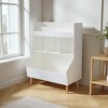 Mshliw Kids Bookshelf and Toy Storage Organizer with Legs, 3-Tier Bookcase with Bin, MDF and Pine Book Shelf for Nursery or Playroom - 4 of 4