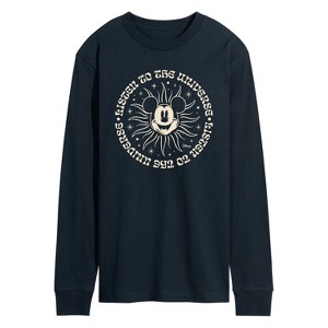 Men's - Disney - Mickey Listen To The Universe Long Sleeve Graphic T-Shirt - 1 of 3