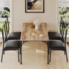 coucheta 5-Piece Dining Table Set, Kitchen Breakroom Table and Chairs, Metal and Wood Indoor Corner Dining Table Set for Dinette, Breakfast - 3 of 4
