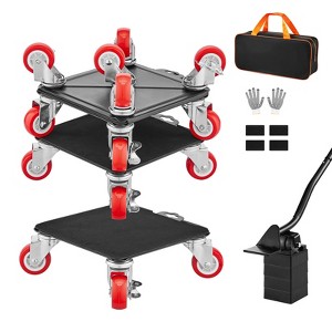 VEVOR Furniture Dolly,Maximum Load 3474 lbs,Heavy Duty Furniture Movers with 5 360° Rotation Wheels,Carbon Steel Panel,Lift Slider Tool Set,Black&Red - 1 of 4