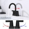 2-Handle Bathroom Sink Faucet 360 Degree High Arc Swivel Spout Centerset 4 Inch Vanity Faucet - 2 of 4