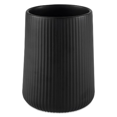 LunaLulinlk Ribbed Ceramic Kitchen Utensil Holder, Black