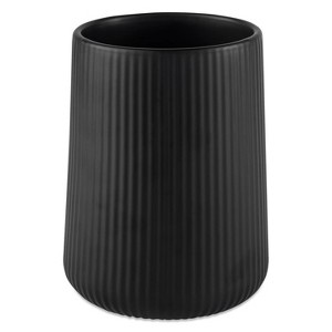 LunaLulinlk Ribbed Ceramic Kitchen Utensil Holder, Black - 1 of 4