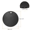 Unique Bargains Silicone Heat Resistant Non-Slip Flexible Trivet Mats Black 2 Pcs - 2 of 3